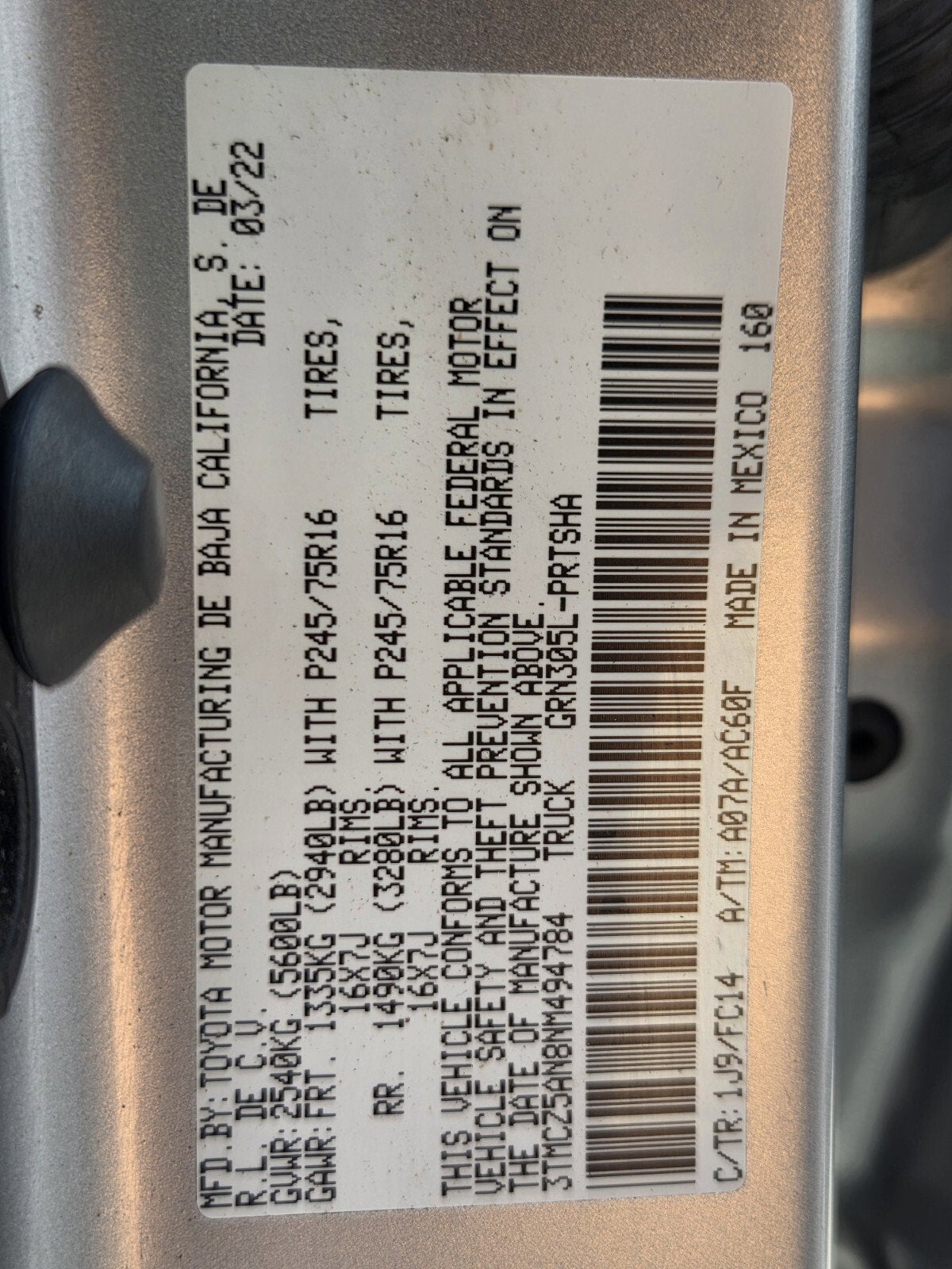 2022 Toyota Tacoma SR5 V6