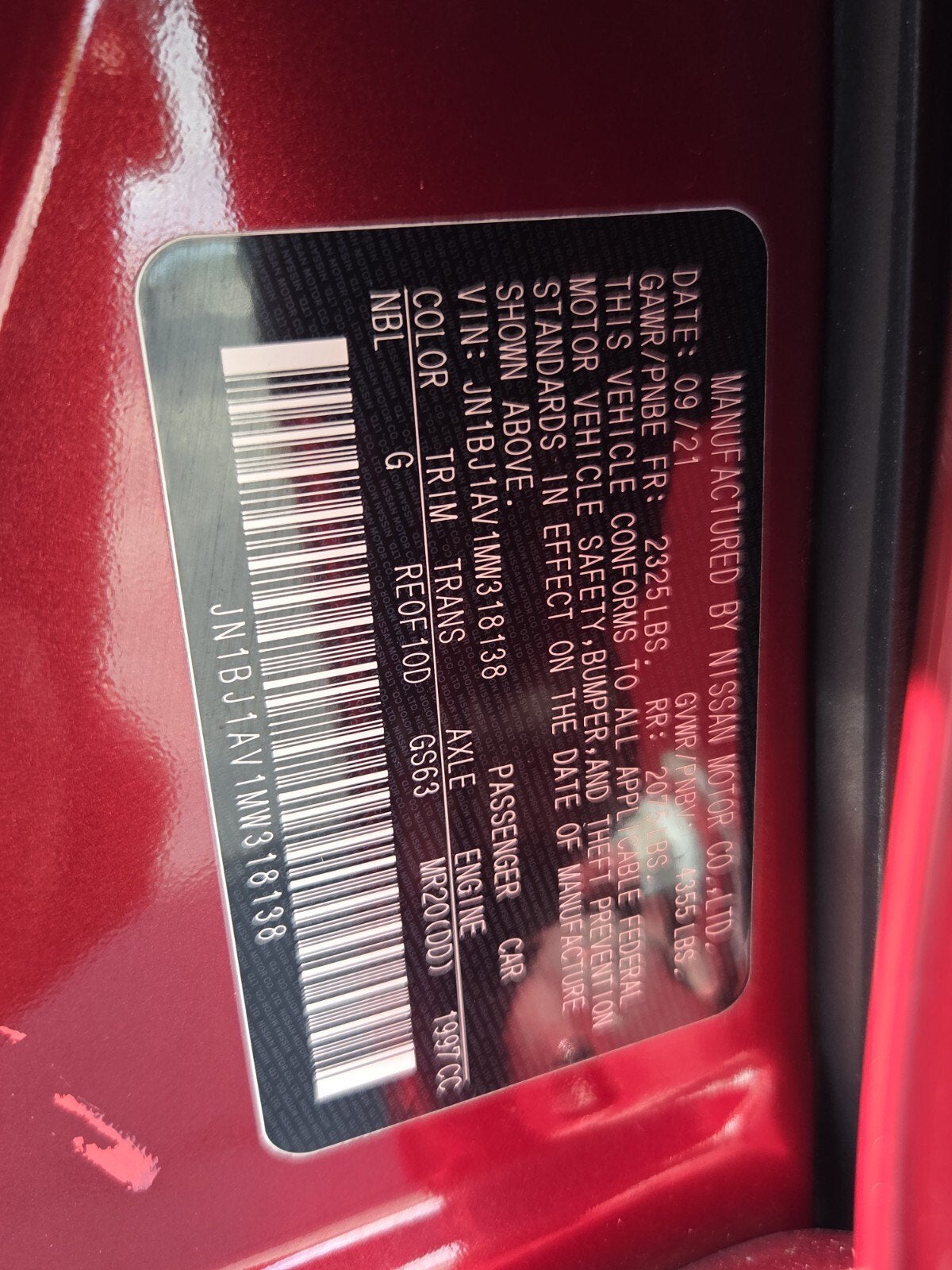 2021 Nissan Rogue Sport S FWD Xtronic CVT